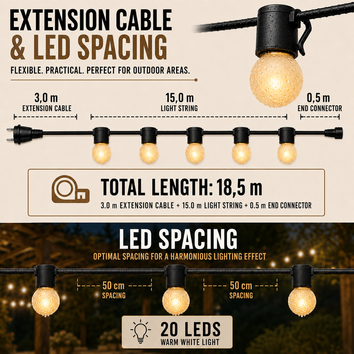Thrives Outdoor | GlowVista String Lights
