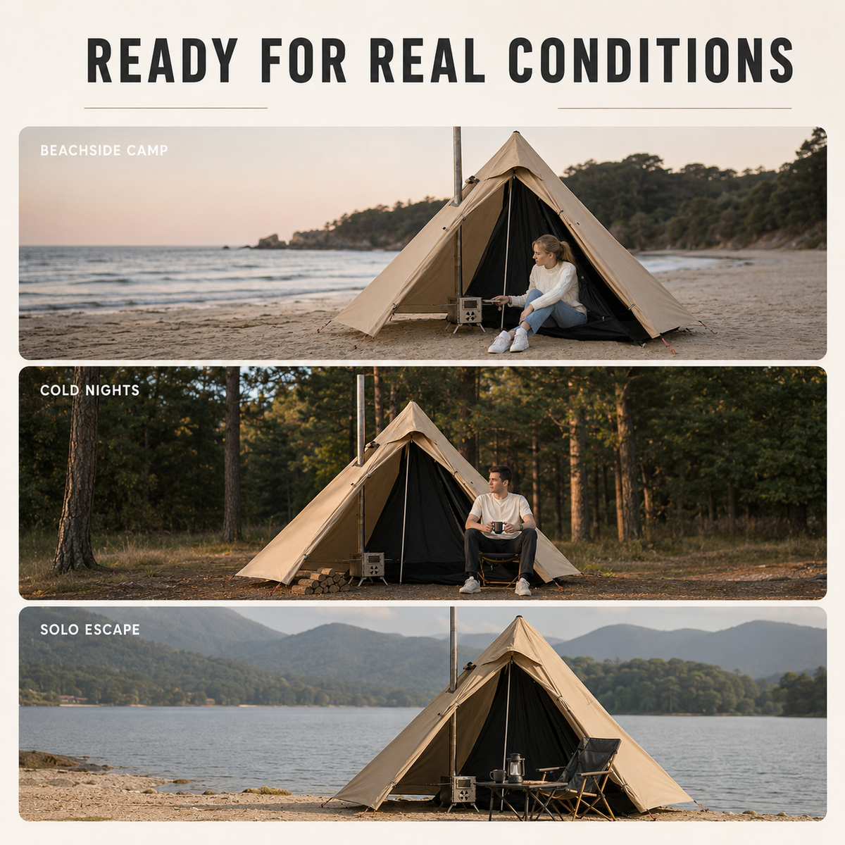Thrives Outdoor | HearthPeak Single Person Pyramid Tent