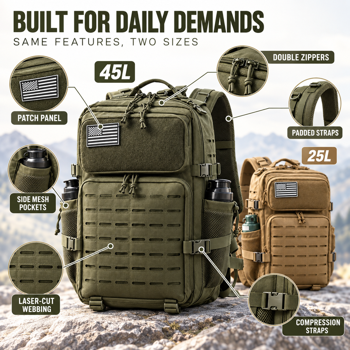 Thrives Outdoor | MollePack Tactical Gym Rucksack