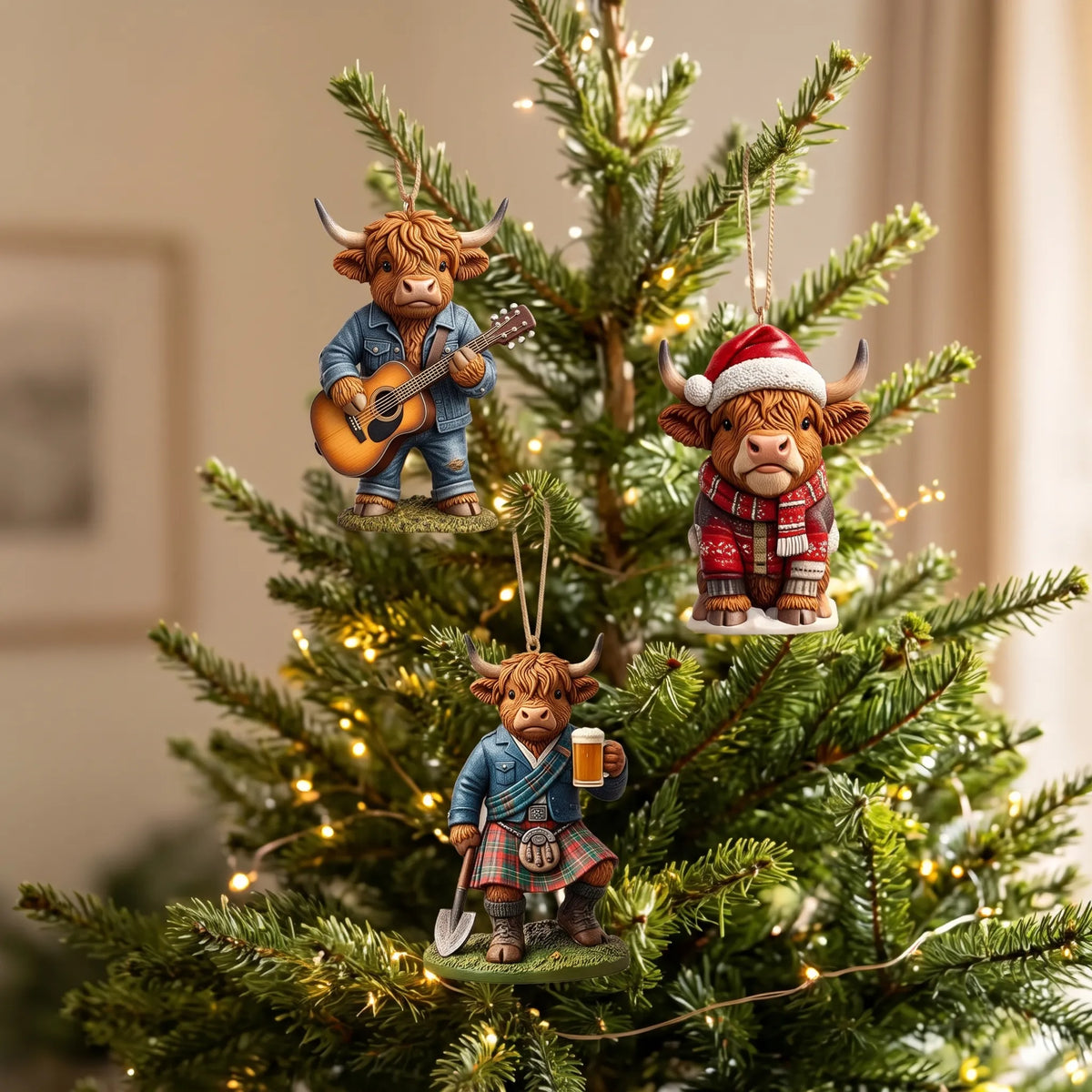 Thrives Outdoor | Ornavale Highland Cow Advent Calendar With 24 Figurines