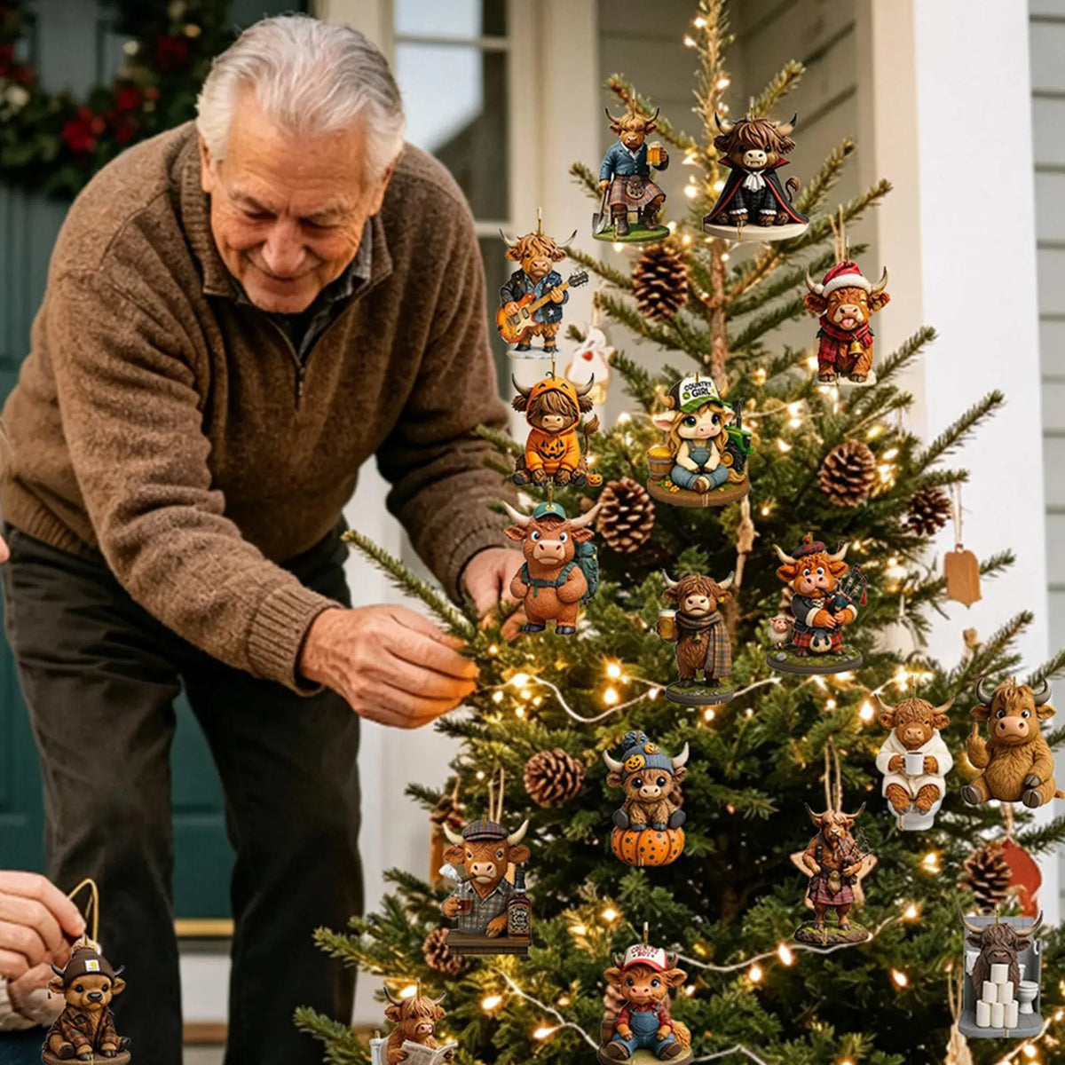 Thrives Outdoor | Ornavale Highland Cow Advent Calendar With 24 Figurines