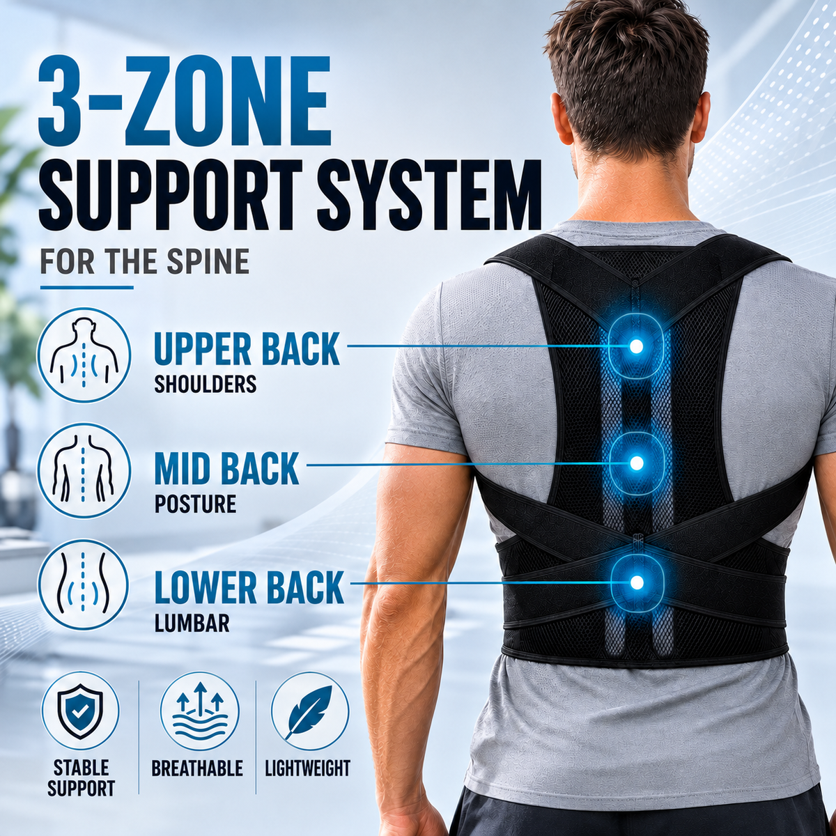 Thrives Outdoor | PostuGuard Adjustable Upper Back Brace