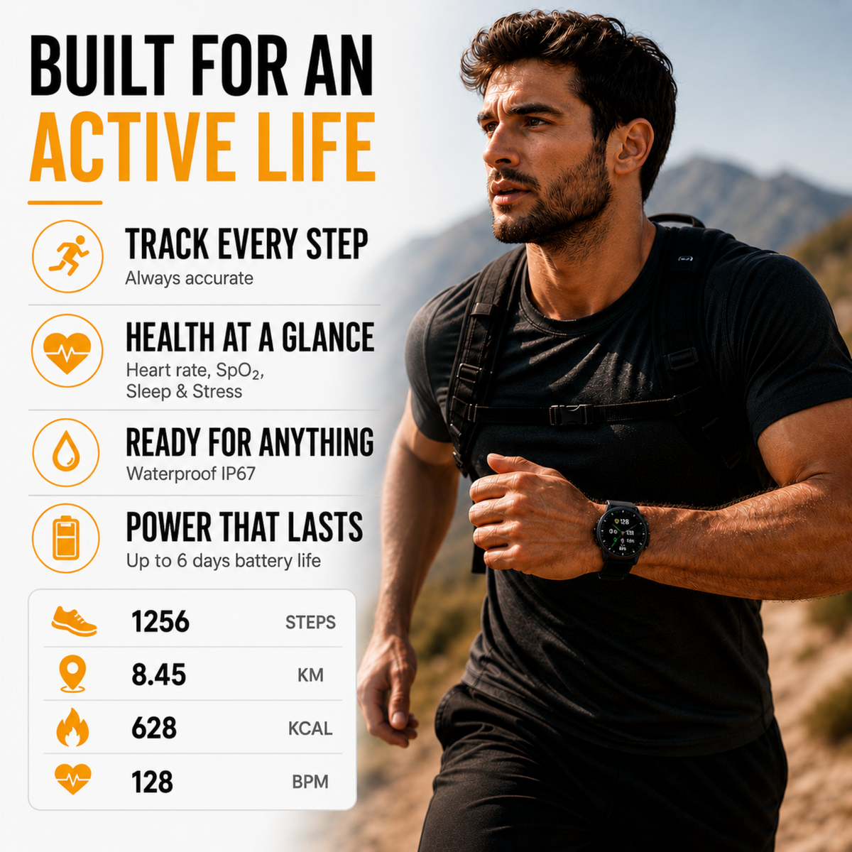 Thrives Outdoor | Round HD Touchscreen Smartwatch