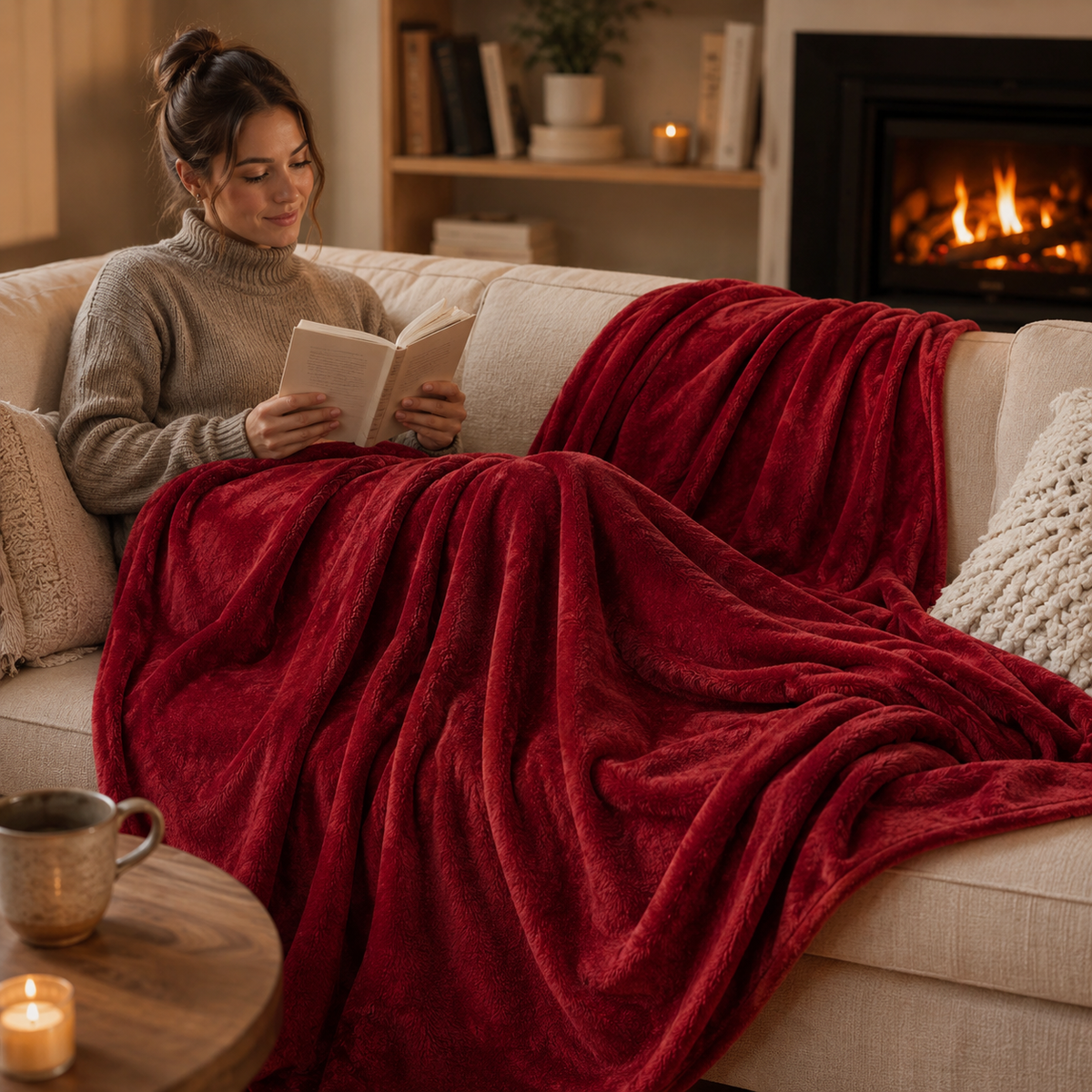 Thrives Outdoor | Snugluxe Lightweight Brushed Throw Blanket