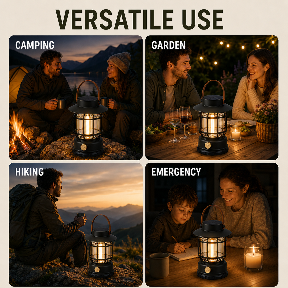 Thrives Outdoor | Solantis Portable 360-Degree LED Camping Lantern