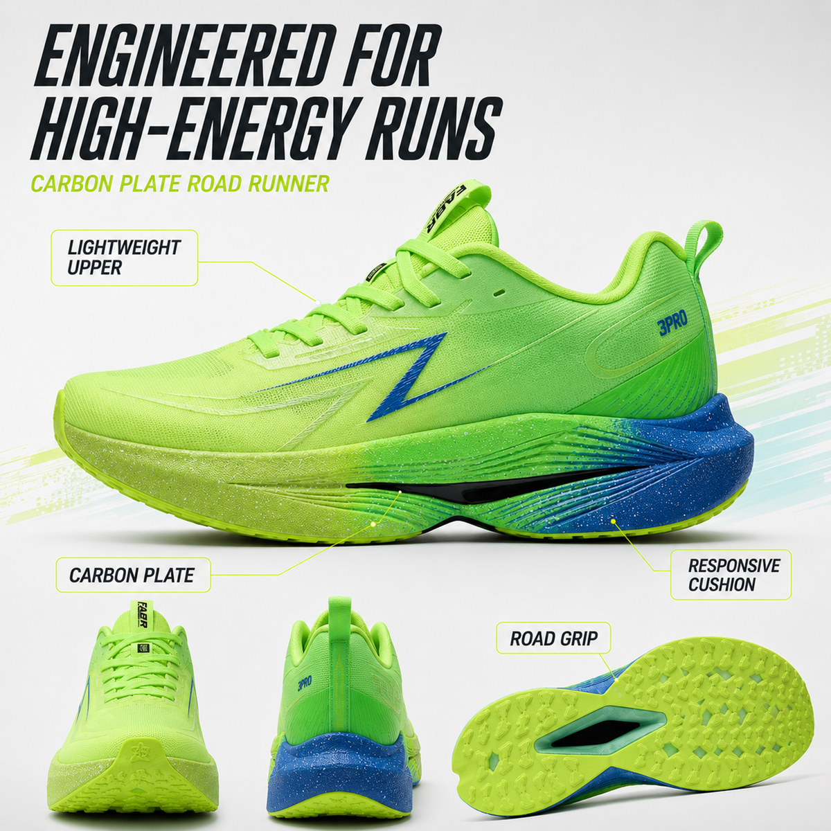 Thrives Outdoor | Stridovex Lightweight Carbon Plate Running Shoe