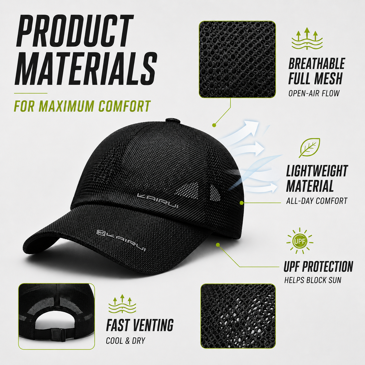 Thrives Outdoor | Ventiex Full Mesh Breathable Snapback Cap