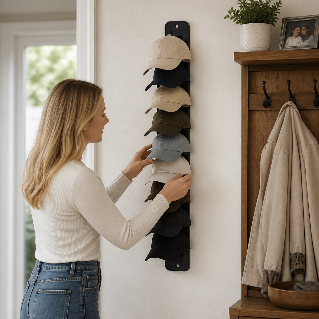 Wall-Mounted Cap Organizer β Space for Up to 20 Caps