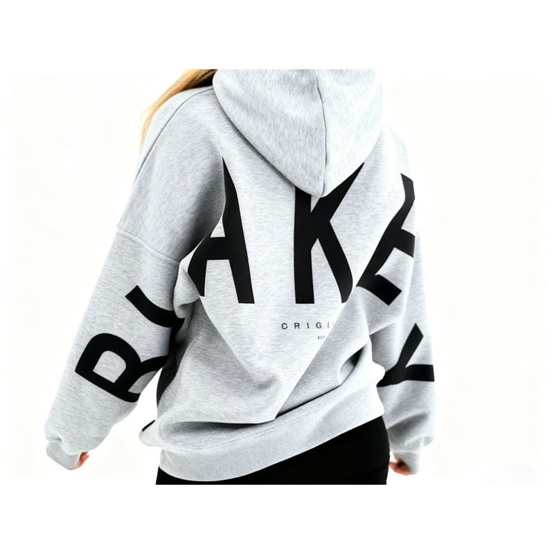 Women's Oversized Hoodie – Back Print, Long Sleeve