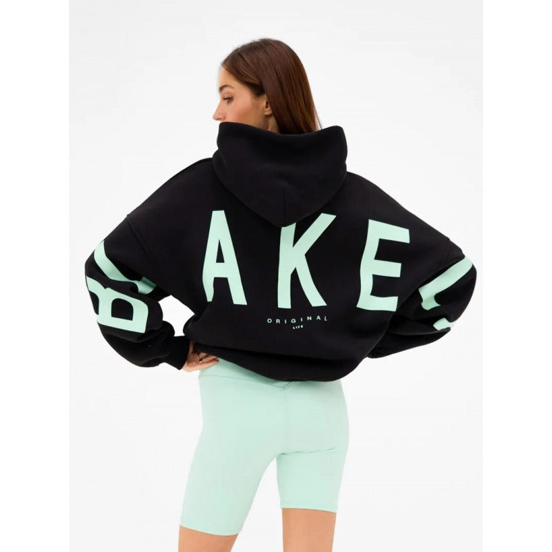 Women's Oversized Hoodie – Back Print, Long Sleeve
