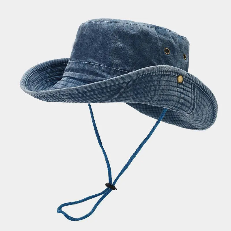 Wide Brim Hat With Chin Strap | Outdoor Sun Hat
