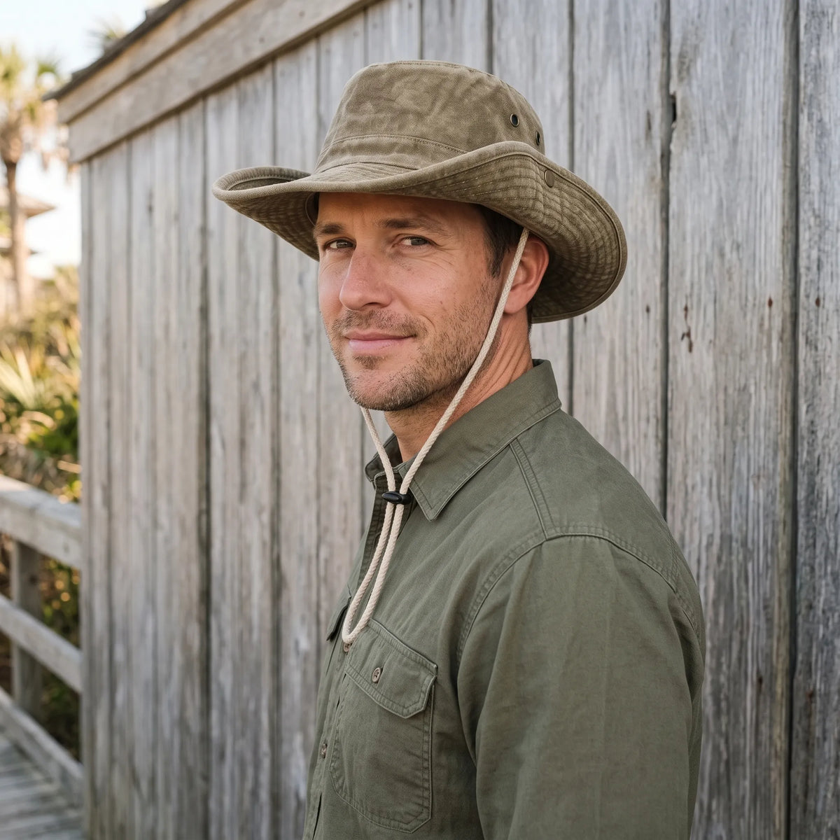 Wide Brim Hat With Chin Strap | Outdoor Sun Hat