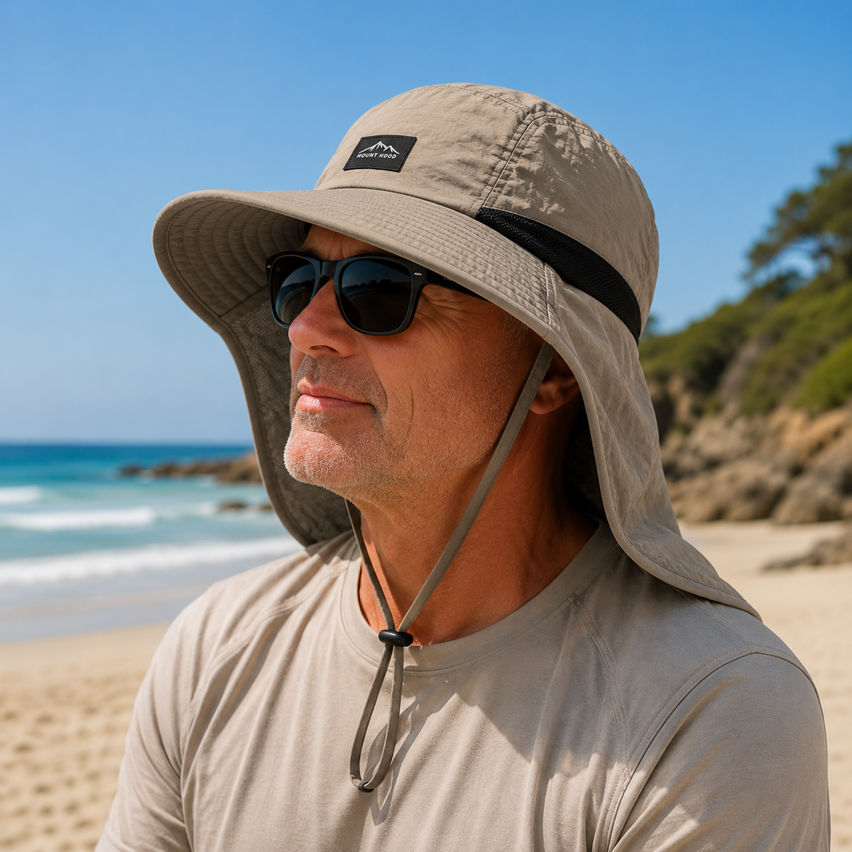 Wide Brim Sun Beach Hat With Flap | UPF 50+