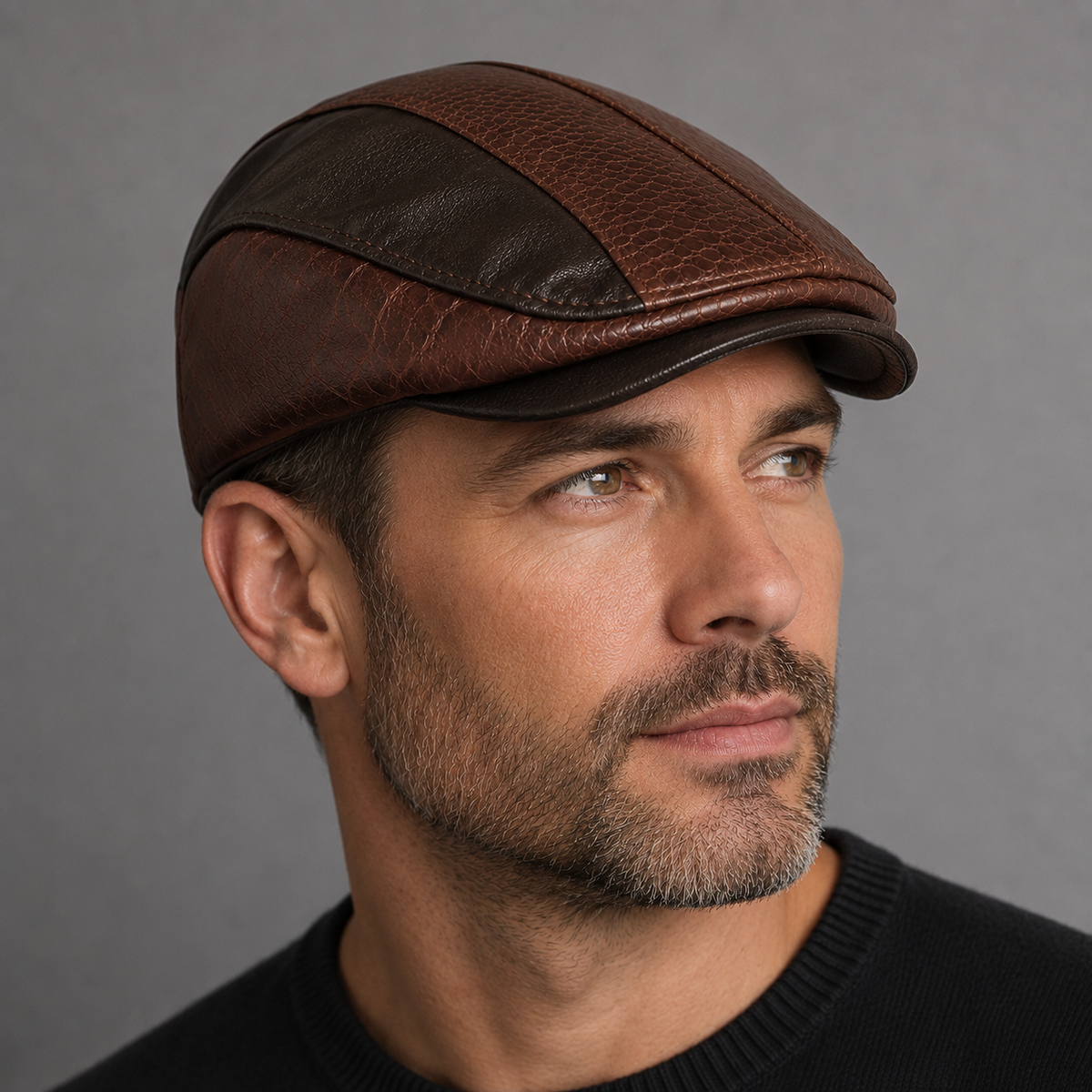 Classic Leather Flat Cap