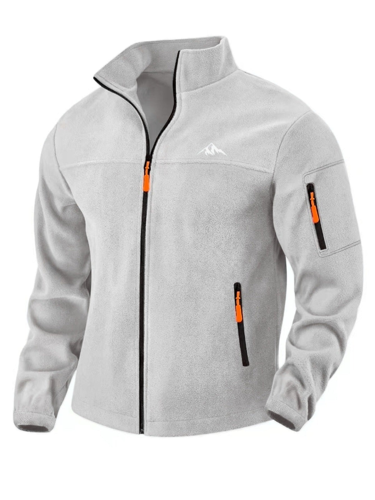 Men's Zip-Up Fleece - Windproof - With Stand-Up Collar