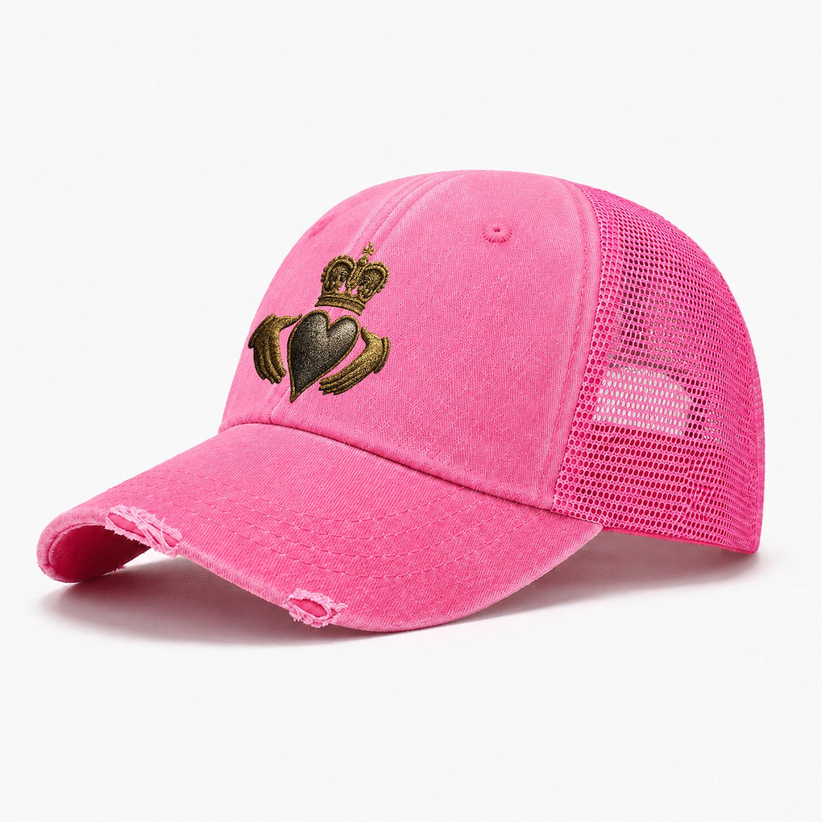 Claddagh Symbol Washed Trucker Hat