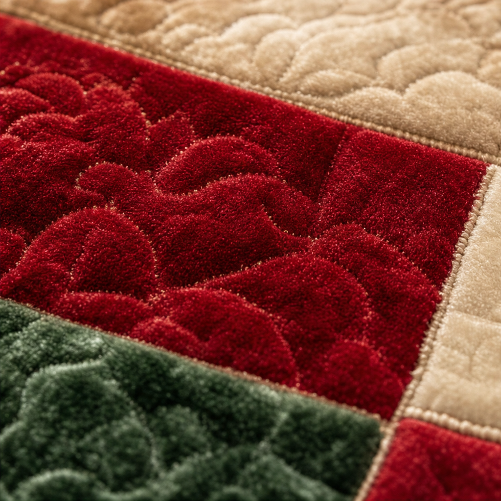 3D Swirl Quilted Christmas Rug