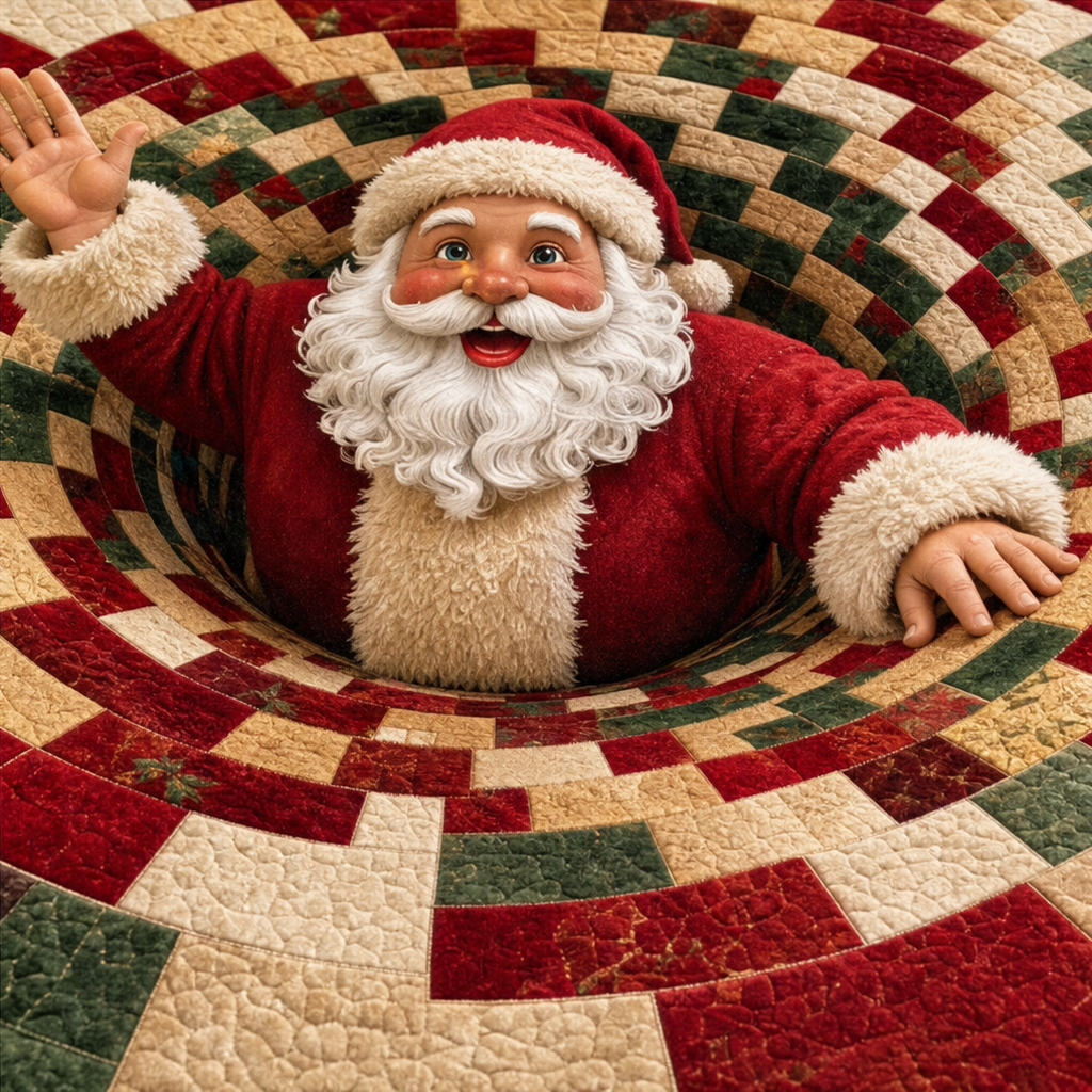 3D Swirl Quilted Christmas Rug