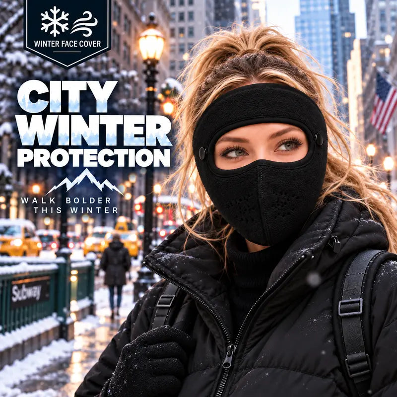 Winter Face Mask with Detachable Goggles, Windproof Thermal Fleece Lined Full Face Cover