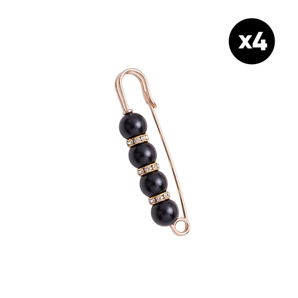 Fancy Rhinestones Pearls Safety Pin Brooch