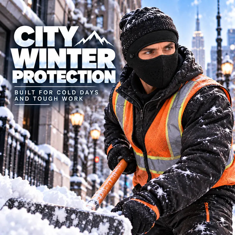 Winter Face Mask with Detachable Goggles, Windproof Thermal Fleece Lined Full Face Cover