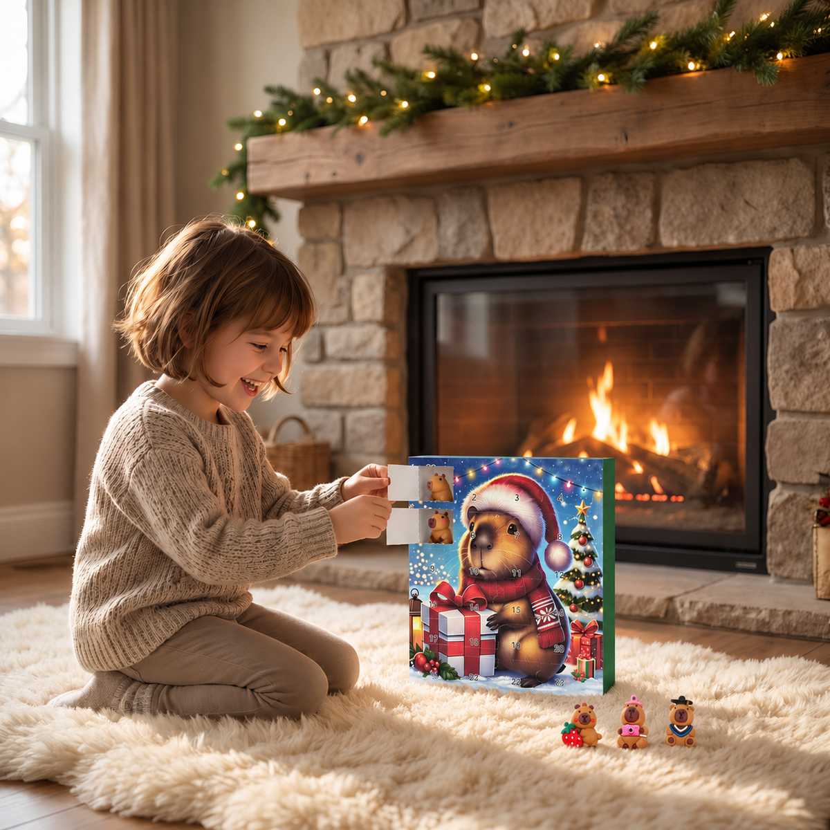 24-Day Capybara Christmas Advent Calendar - 24 Cute Mini Figures