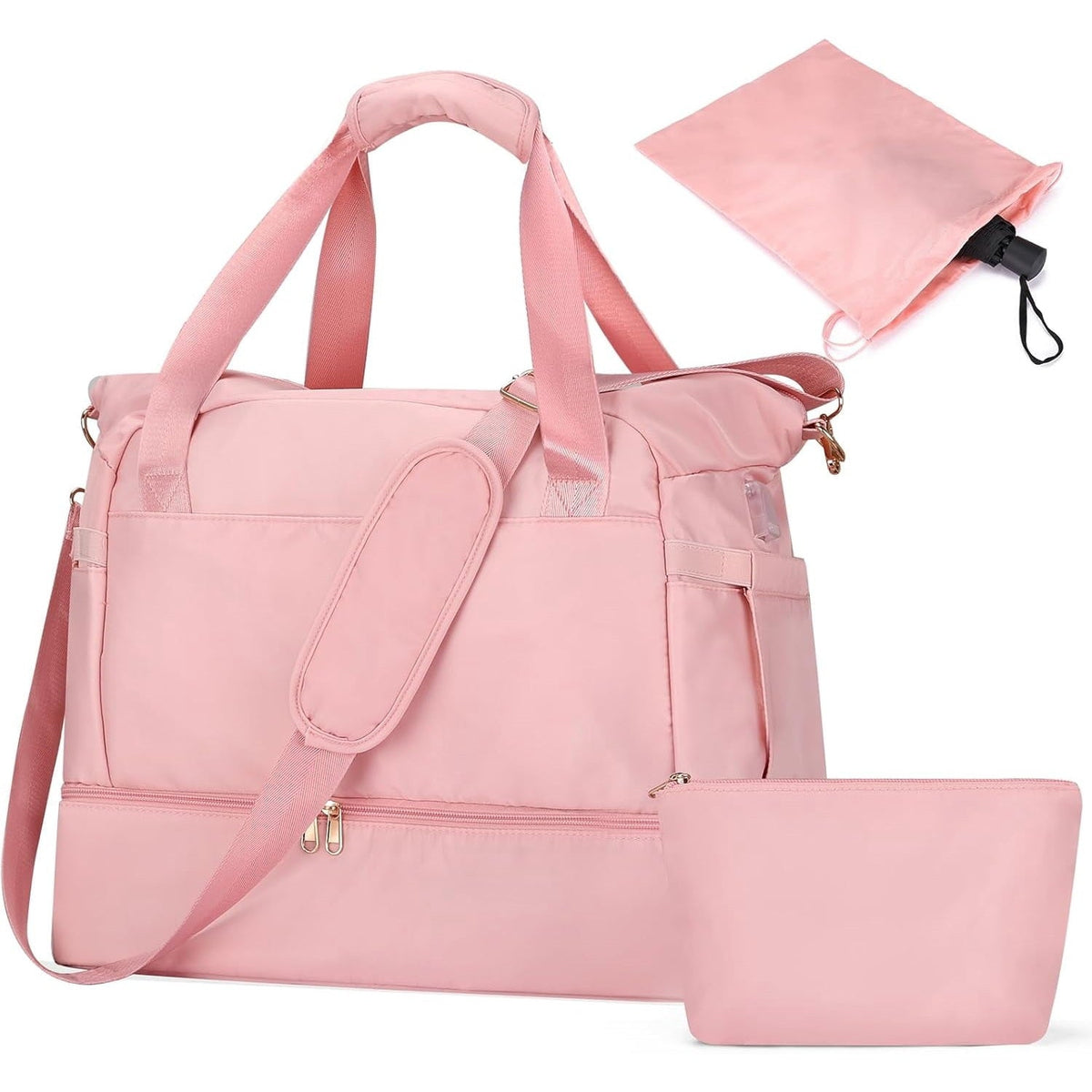 32L Gym and Weekender Duffel Bag Set with Shoe Compartment, 3 Piece
