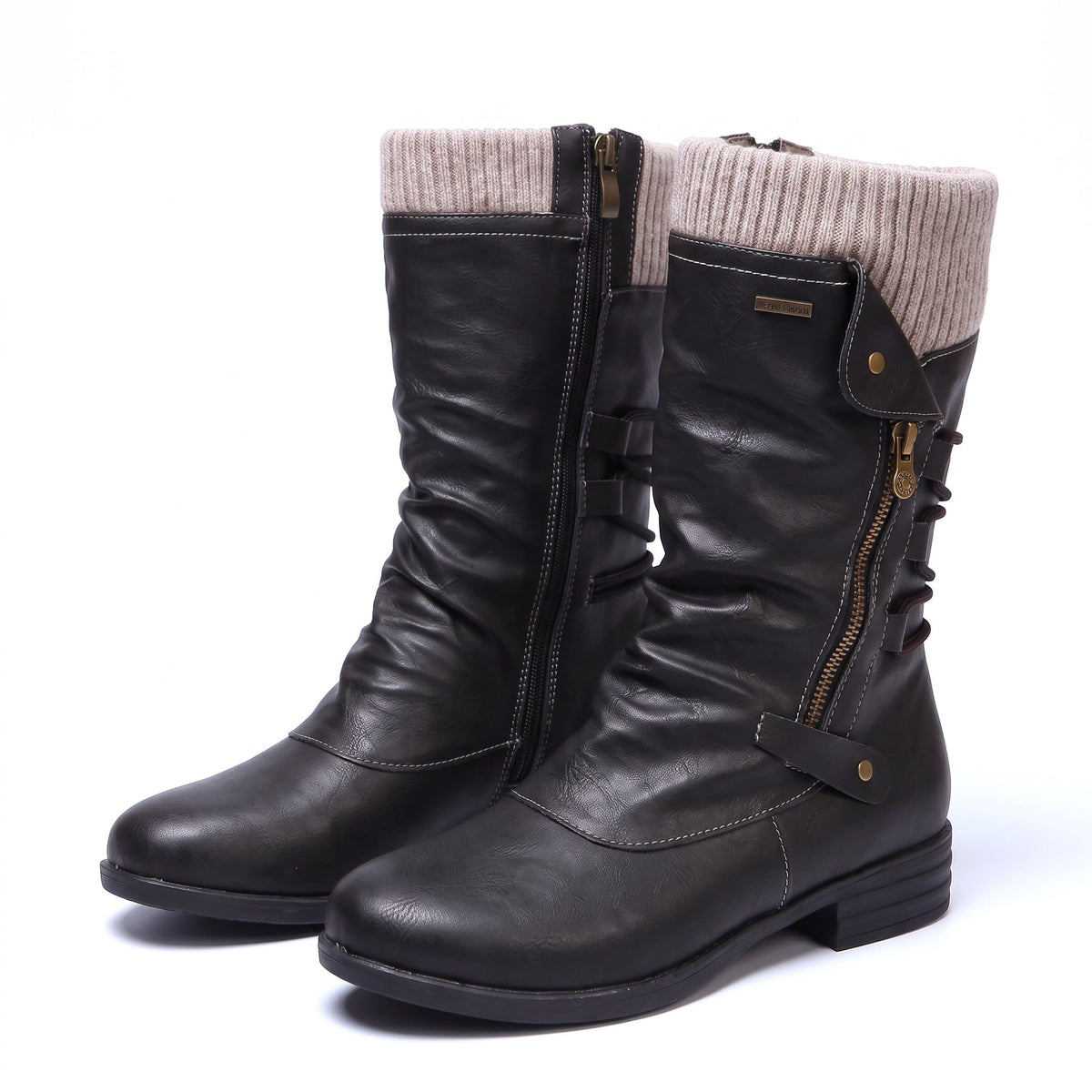 Cassara Knit-Cuff Boots