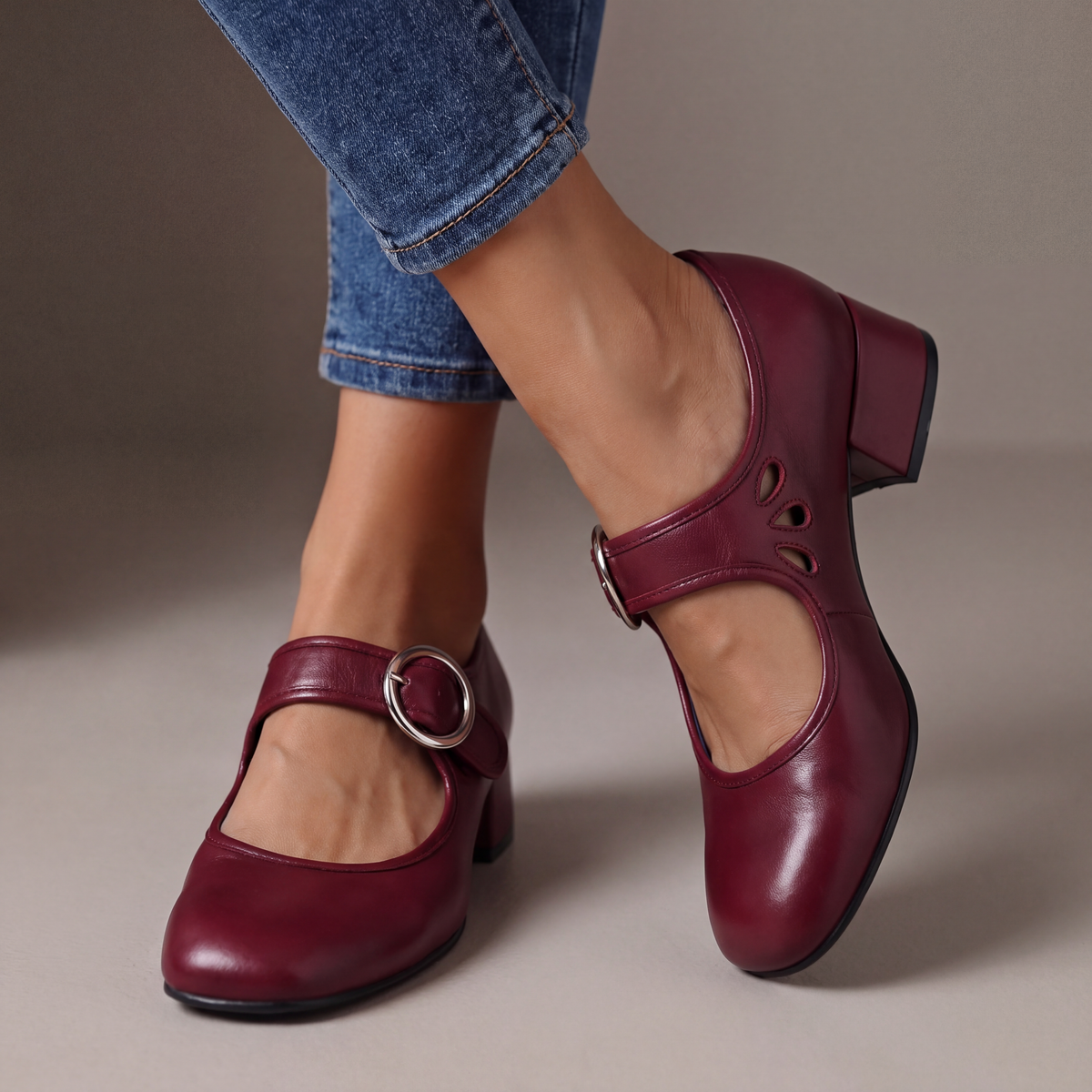 Carlota | Leather Mary Janes with Heel