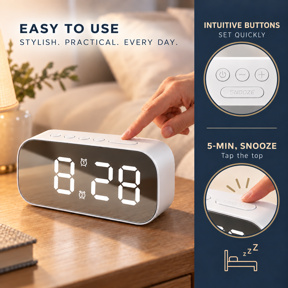 Thrives Outdoor | Lumenoct Modern LED Digital Alarm Clock