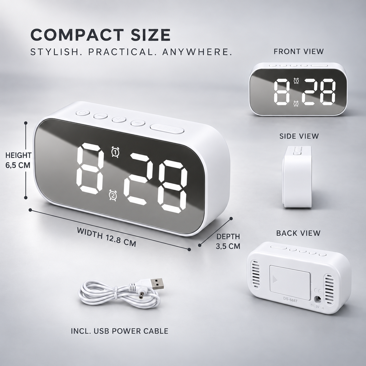 Thrives Outdoor | Lumenoct Modern LED Digital Alarm Clock
