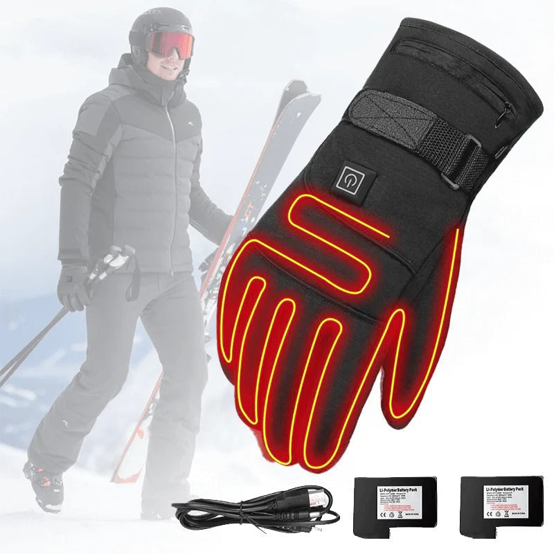 Touchscreen Heated Gloves with Three Heat Modes and Wind-Resistant Shell