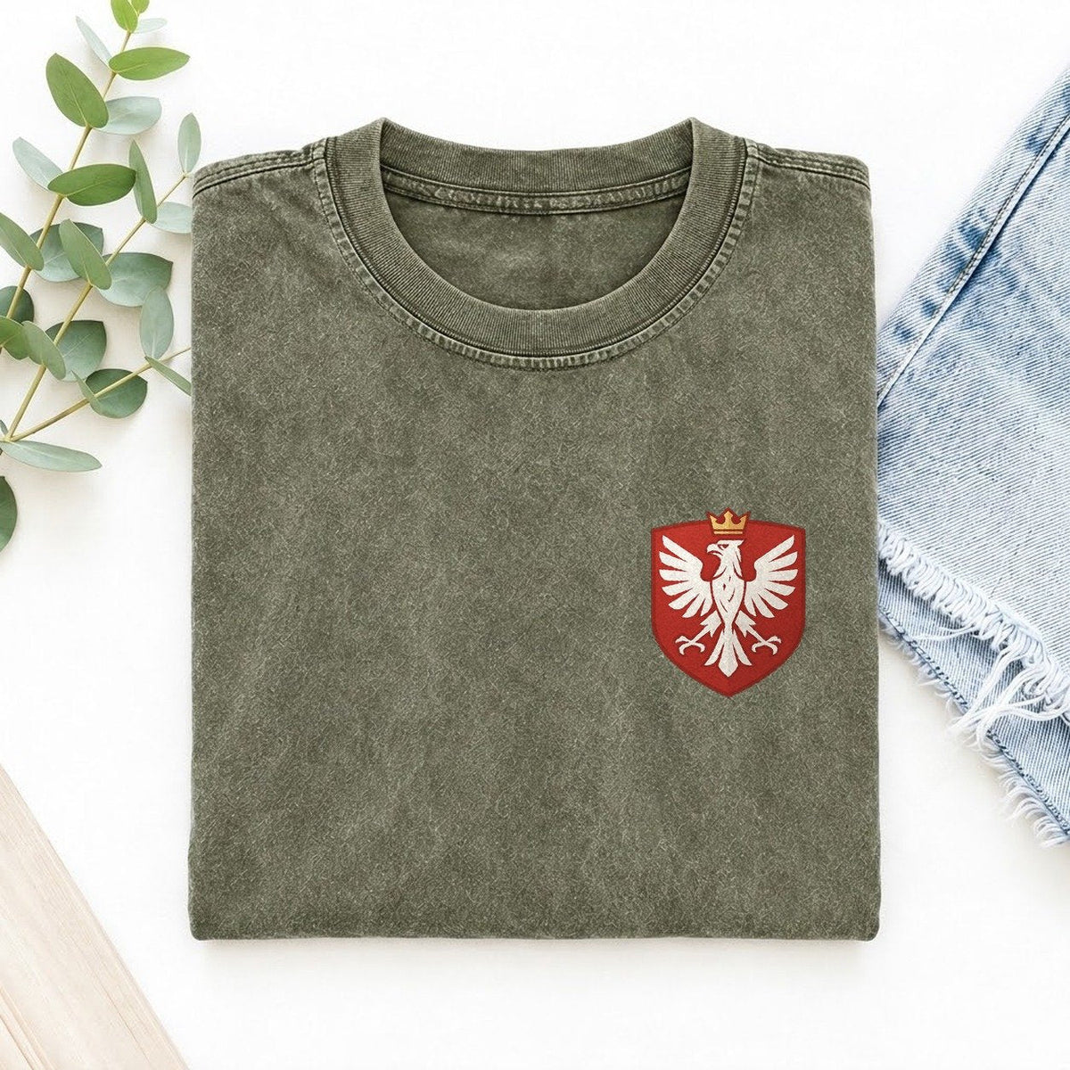 Poland White Eagle Left Chest Vintage T-shirt