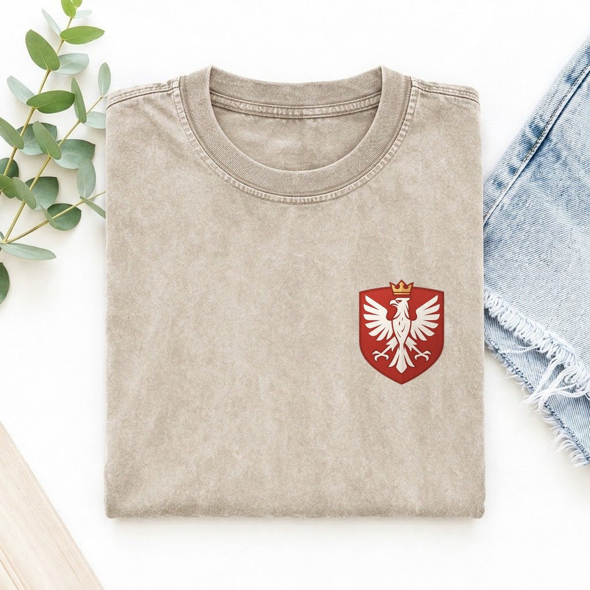 Poland White Eagle Left Chest Vintage T-shirt