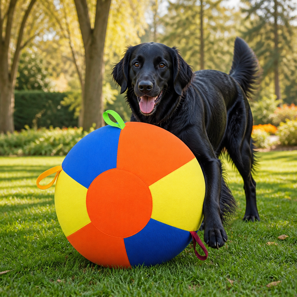 Interactive Colorful Herding Ball with Handles for Dogs β Durable Outdoor Training Toy