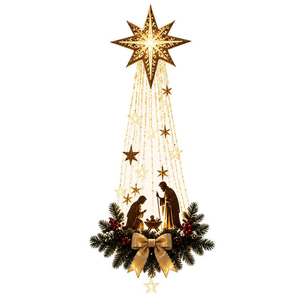 LED Nativity Scene for Wall and Door