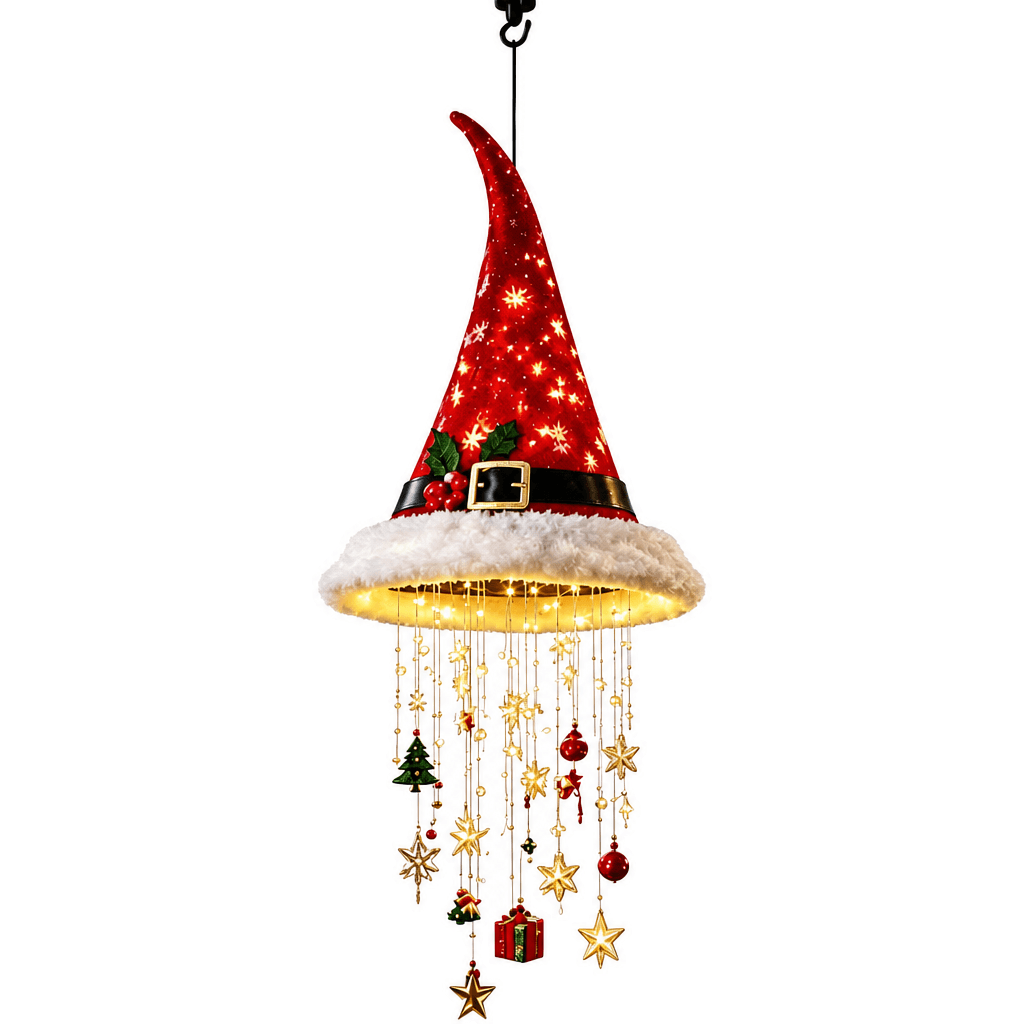 Christmas Hat Hanging Lamp with Light Strands