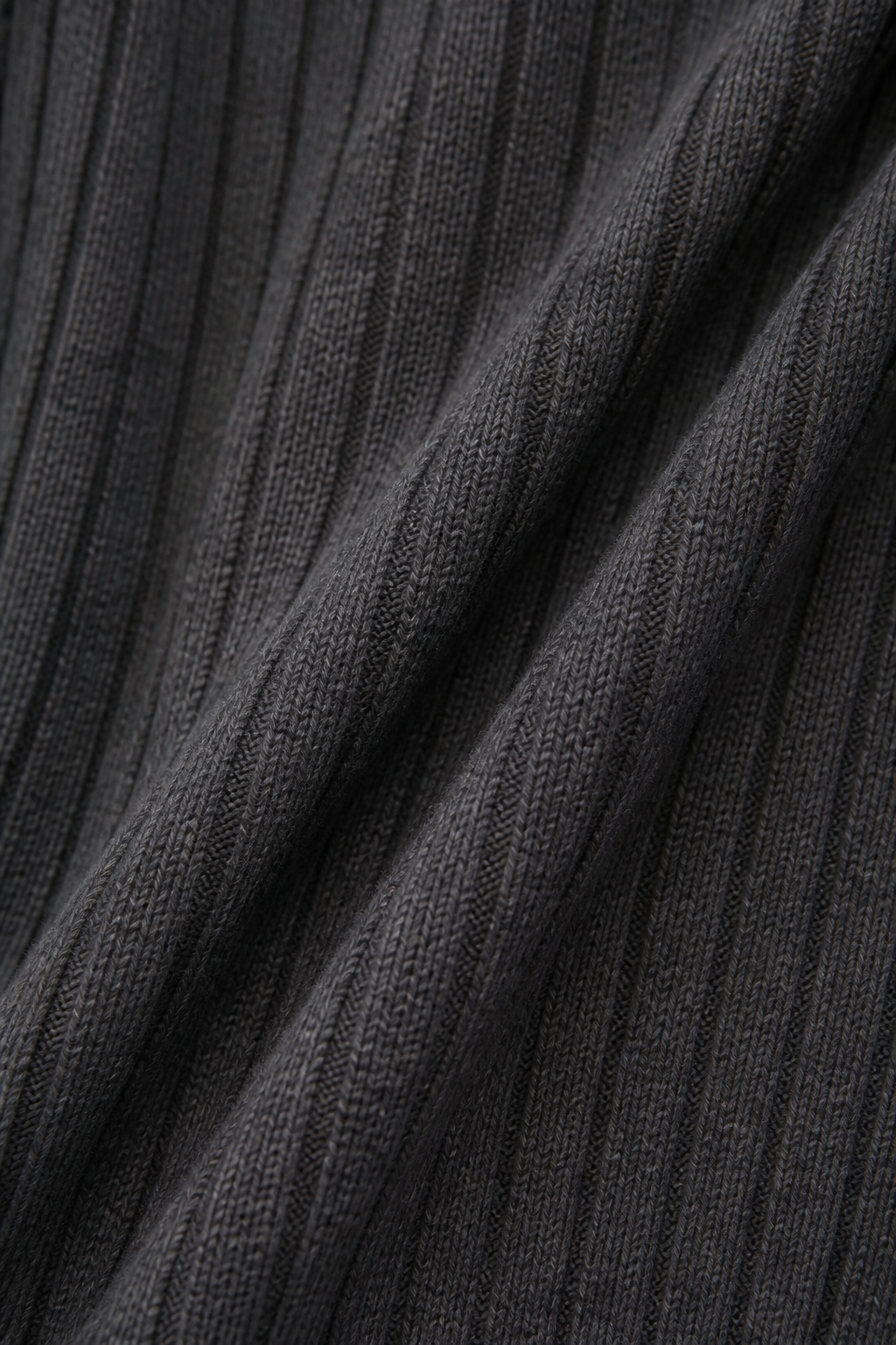 High-Waist Ribbed Knit A-Line Midi Dress