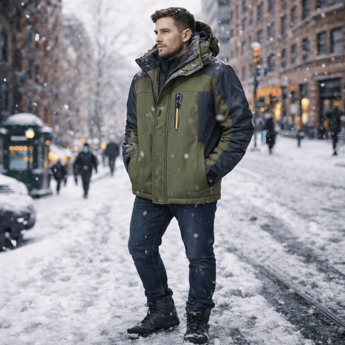 Performance Winter Jacket with Waterproof Detachable Lining and Fabric Shell