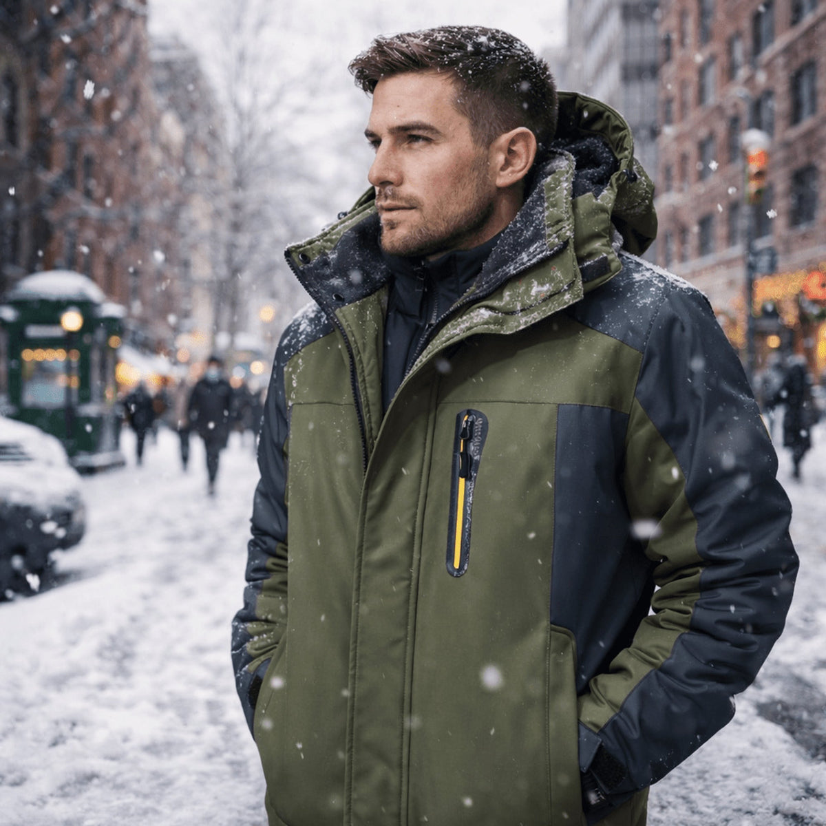 Performance Winter Jacket with Waterproof Detachable Lining and Fabric Shell