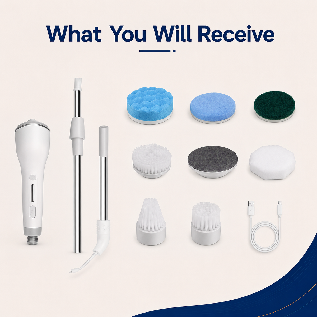 9-in-1 Extendable Bathroom Scrubber