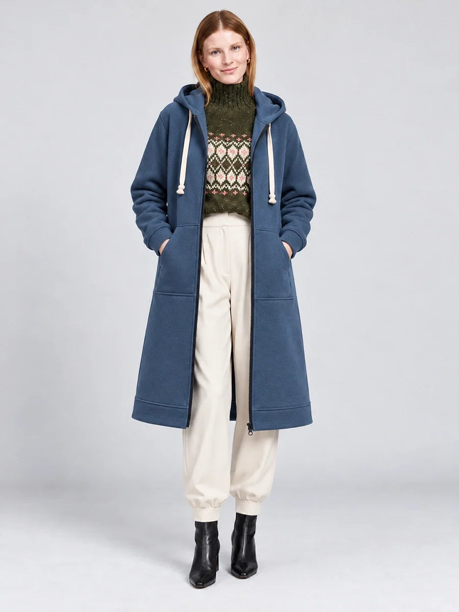 Longline Zip-Up Casual Jacket for Everyday Layering