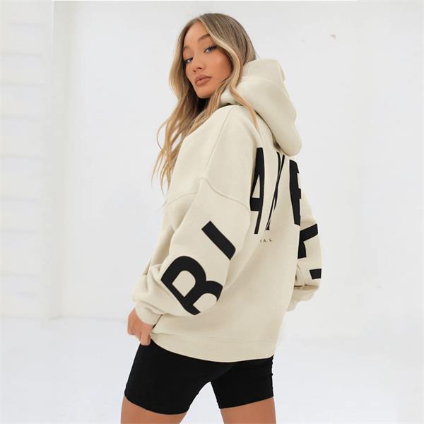 Women's Oversized Hoodie – Back Print, Long Sleeve