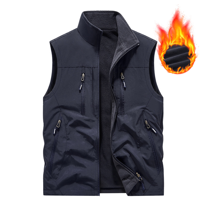 Oversized Sleeveless Men's Vest with Pockets