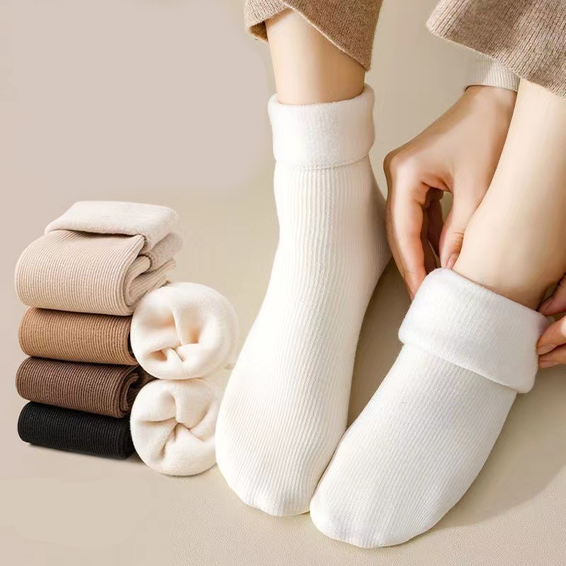 Thick Mid-Calf Socks – Warm & Solid Color