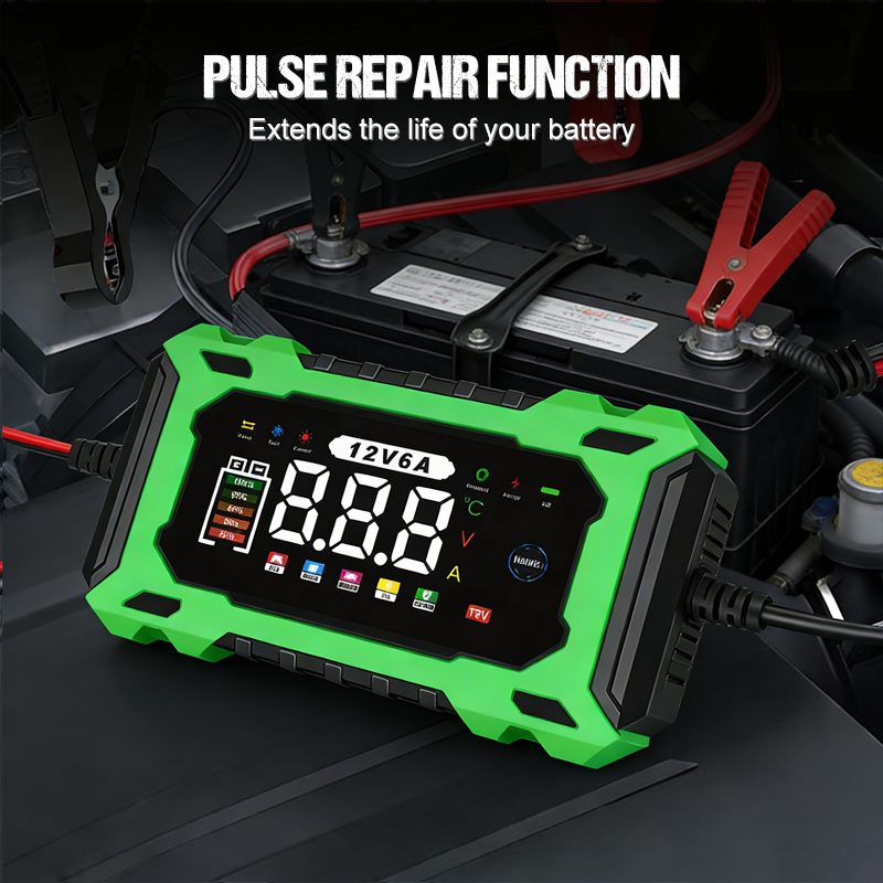 12V 6A Smart Car Battery Charger with Pulse Repair