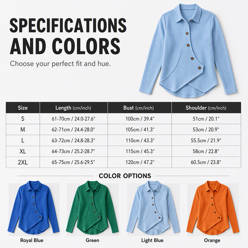 Soft Waffle Knit Top with Irregular Hem – Versatile Colors for Any Casual Occasion