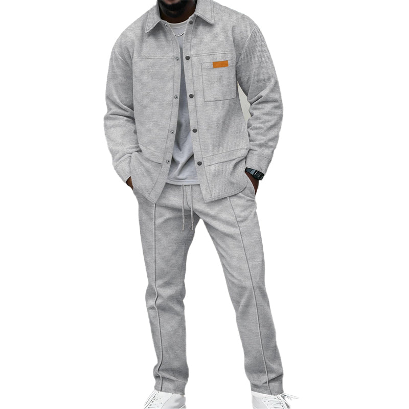 Texture Meets Utility | Men's 2-Piece Lounge Set with Functional Pockets