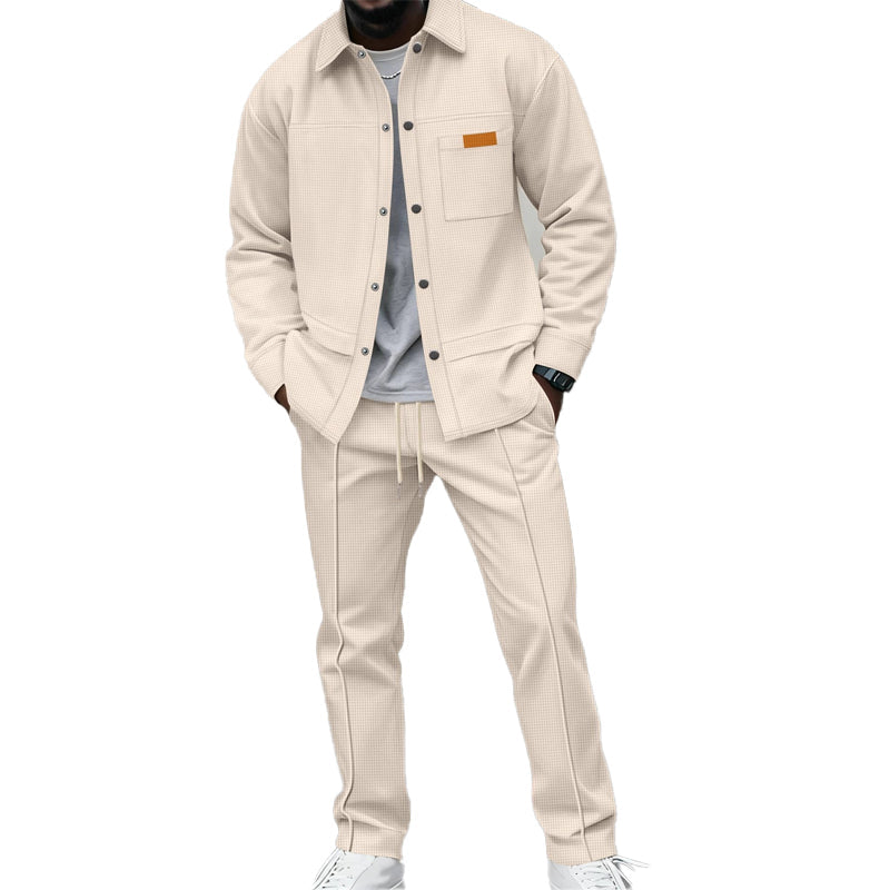 Texture Meets Utility | Men's 2-Piece Lounge Set with Functional Pockets