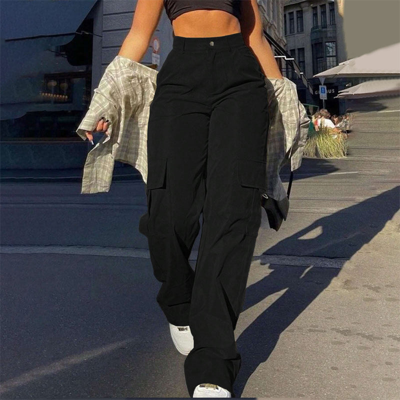 More Pockets, Easy Movement | Women's High-Waist Straight-Leg Cargo Pants